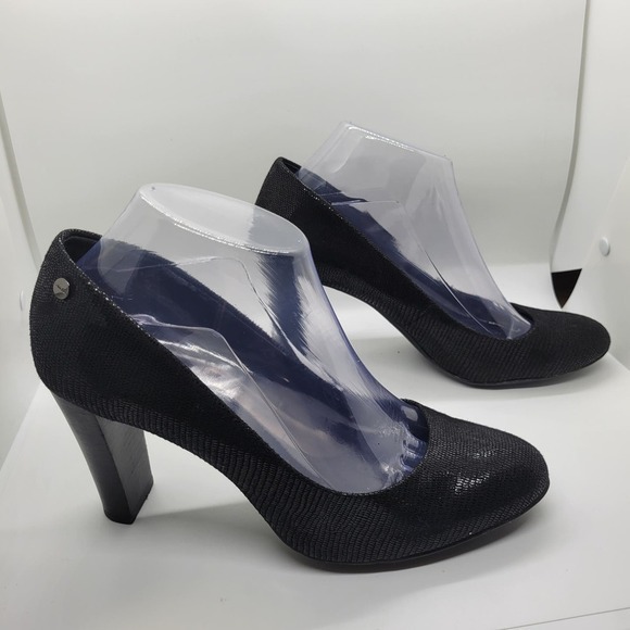 Calvin‎ Klein Olive 2 Leather Heels-Black-Women's 9.5 - Picture 6 of 10